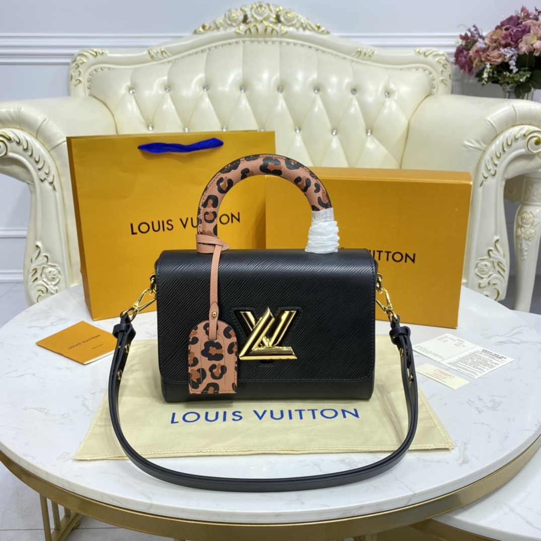 Louis Vuitton TWIST MM Handbag Epi Leather M58568 Black